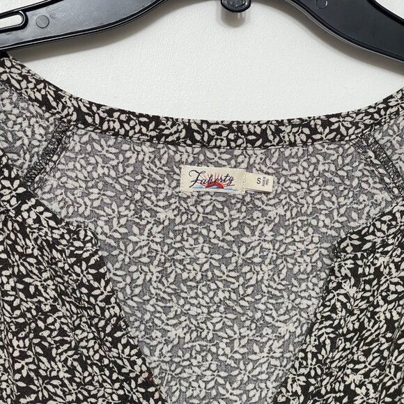 New‎ Faherty Montara Leaf Batik Long Sleeve split-neck Dress Size - Picture 10 of 13